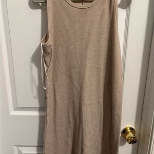 Nine West Ribbed Tan Sleeveless Dress